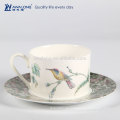 200ml kleine Kapazität Vogel Malerei natürlichen Stil feine Knochen China dekorative italienische Espresso Tasse, Kaffee Geschenk-Sets